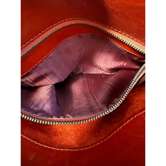 VTG Gucci Jackie Handbag Womens Red Calfskin Leather Top Handle Shoulder Strap - Picture 11 of 12